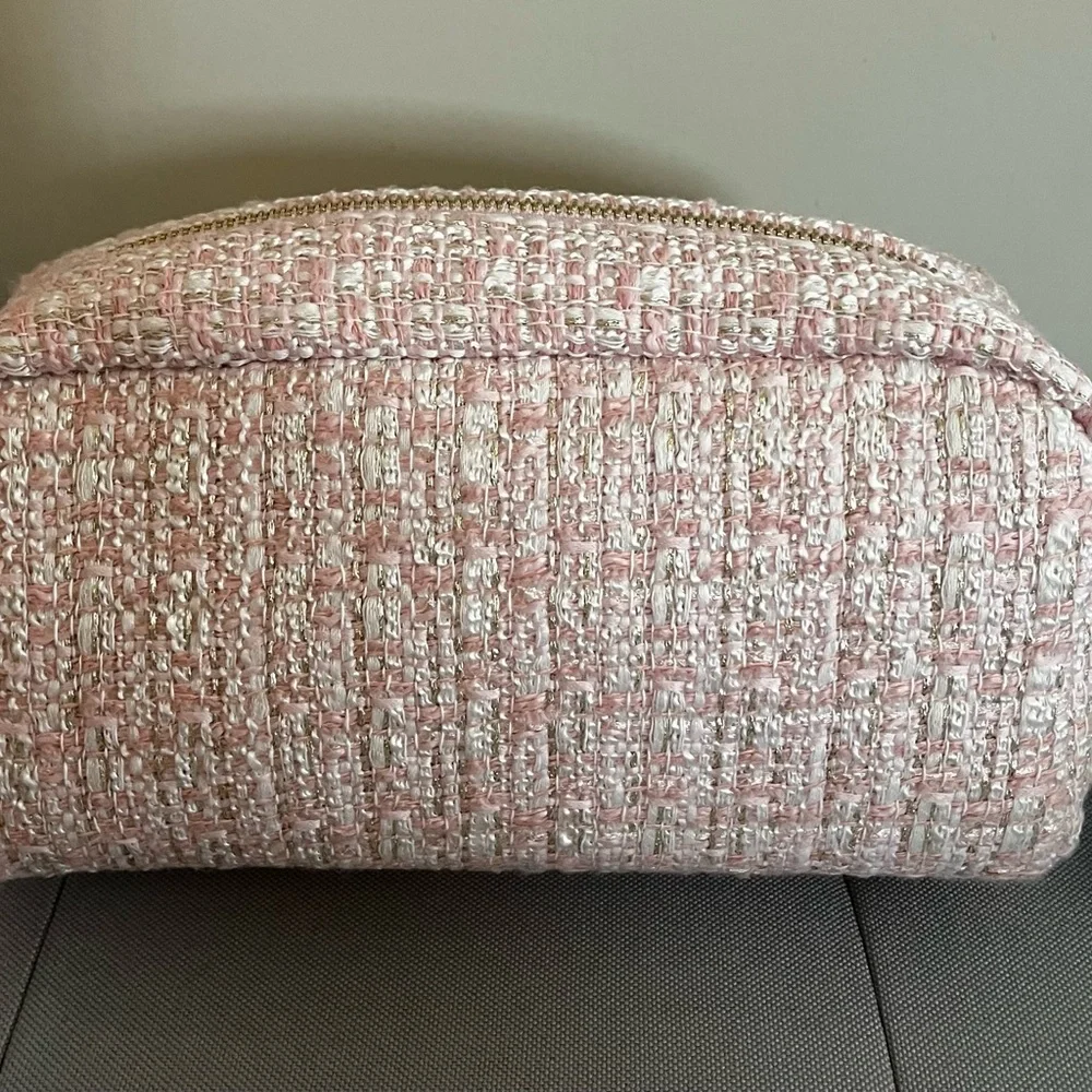 Pink Tweed Cosmetic Bag NWT